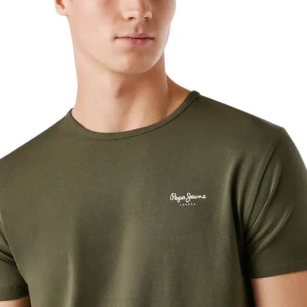 Pepe Jeans - Ανδρικό T-shirt Original Basic PM5010180-728 Χακί PM5010180-728