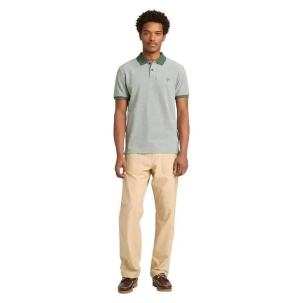 Timberland - Ανδρικό T-shirt Polo Oyster River Oxford Regular Fit TB0A2EC2-A6X Πράσινο TB0A2EC2A6X
