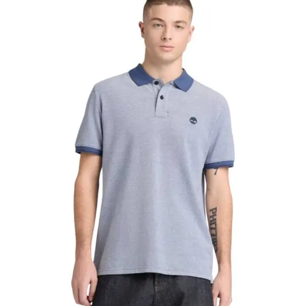 Timberland - Ανδρικό T-shirt Polo Oyster River Oxford Regular Fit TB0A2EC2-EYO Μπλε