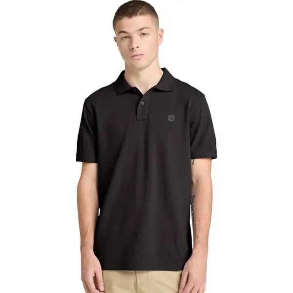 Timberland - Ανδρικό T-shirt Polo Short-Sleeve με Λογότυπο Oyster River TB0A2BRY-X65 Μαύρο