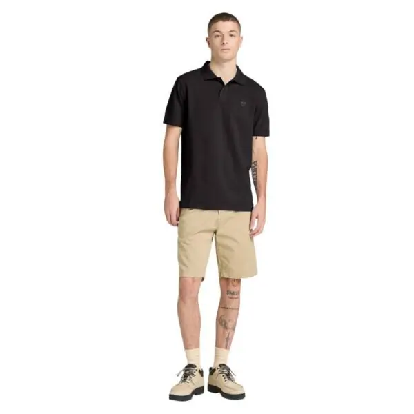 Timberland - Ανδρικό T-shirt Polo Short-Sleeve με Λογότυπο Oyster River TB0A2BRY-X65 Μαύρο TB0A2BRYX65
