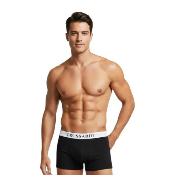Trussardi Jeans – Ανδρικά Μποξεράκια 2Pack TRU2UTR01-03BLAC Μαύρο